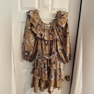 Ulla Johnson sz 8 Giselle belted ruffle mini dress